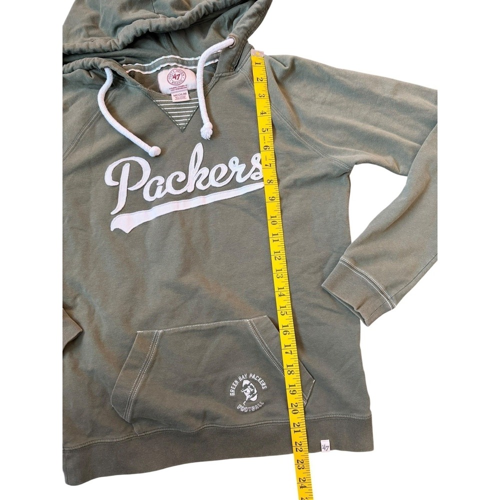 47 Brand Green Bay Packers Hoodie Womens Medium Green Script Pullover Sweatshirt - Picture 3 of 7
